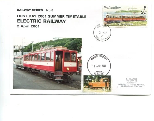 Isle of Man 2001 1st day Manx Electric railway summer season cover
