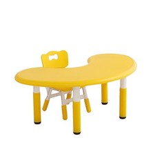 Scrivania Bambino Regolabile IN Altezza Tavolo da Gioco Giallo per Con 1 X Sedia