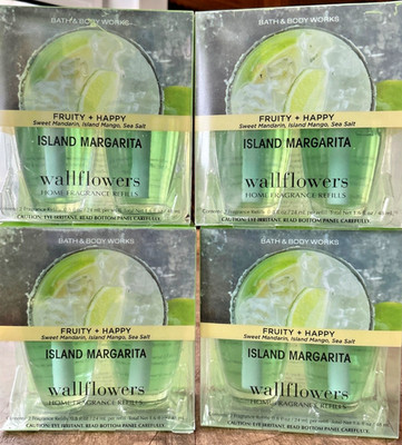 4 sets 2= (8) ISLAND MARGARITA Wallflowers Bulb Refill BULBS Bath & Body Works