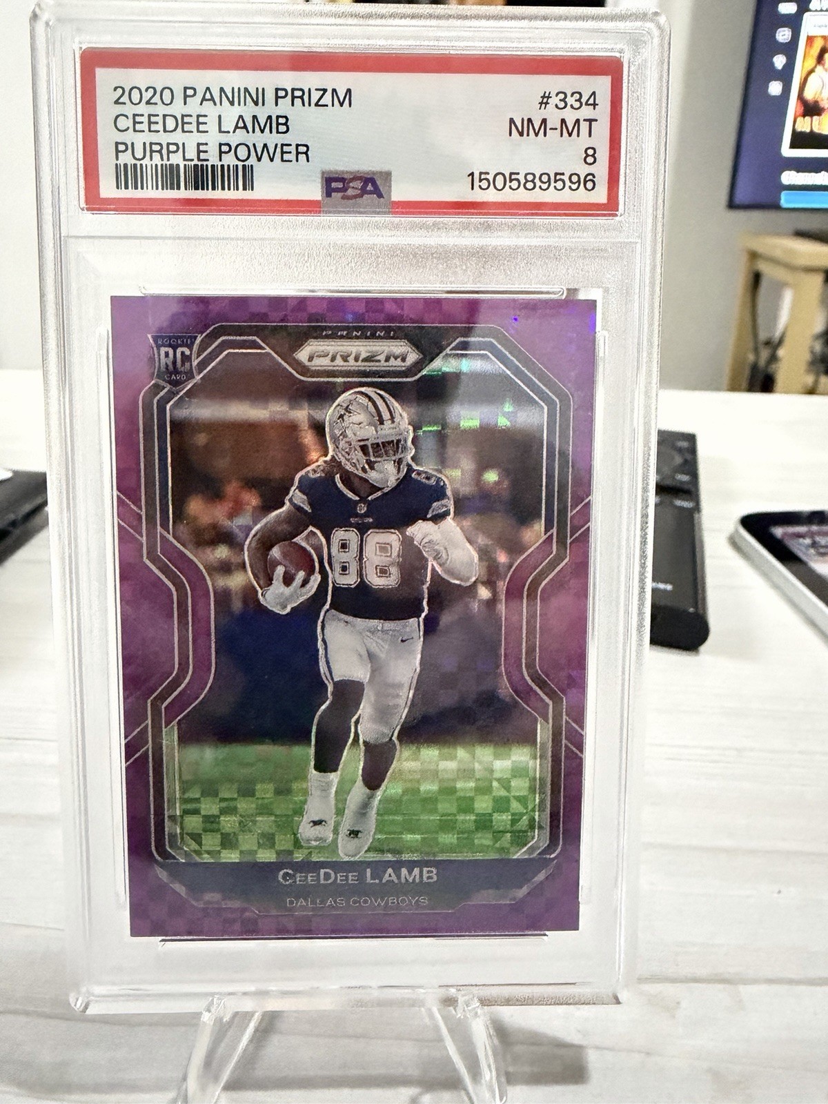 2020 PANINI PRIZM 334 CEEDEE LAMB PURPLE POWER /49