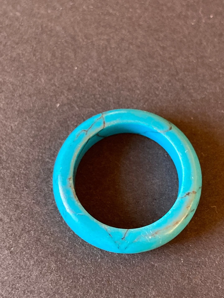 Steinring, türkis, Blauer Howlith Türkisring, Bandring, ca. 18 mm