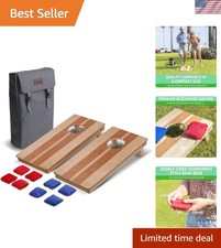 Outdoor 2ft x 1ft Cornhole Game Set with Retro Backpack for Easy Travel