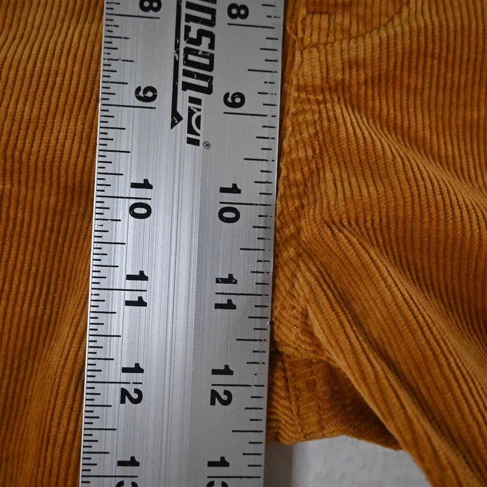 Pantalones para mujer Pilcro 30 oro amarillo pana dobladillo crudo corte bota Foto 3 de 4