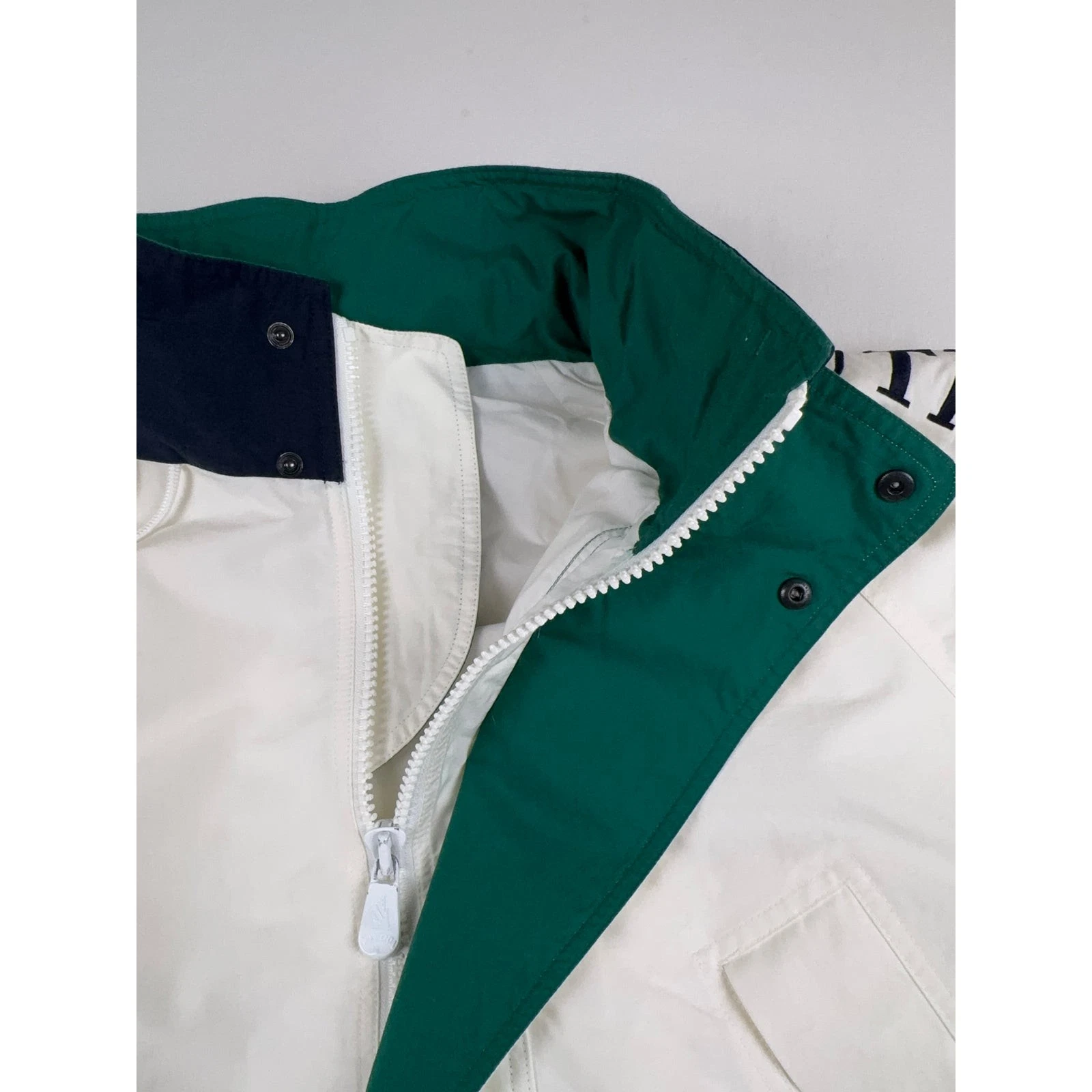 Vintage 90s Nautica Challenge J-Class Sailing Jacket Large White Hideaway Hood image 10