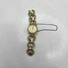 Seiko Vintage Ladies Watch Gold Tone Textured Link Bracelet 11-0509 Cocktail