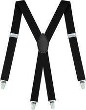 Suspenders for Men - Adjustable X Back Suspender with 4 Strong Clips