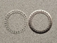 2 Factory NOS Bulova Accutron 2181 & 2192 White Painted & Silver Date Indicators