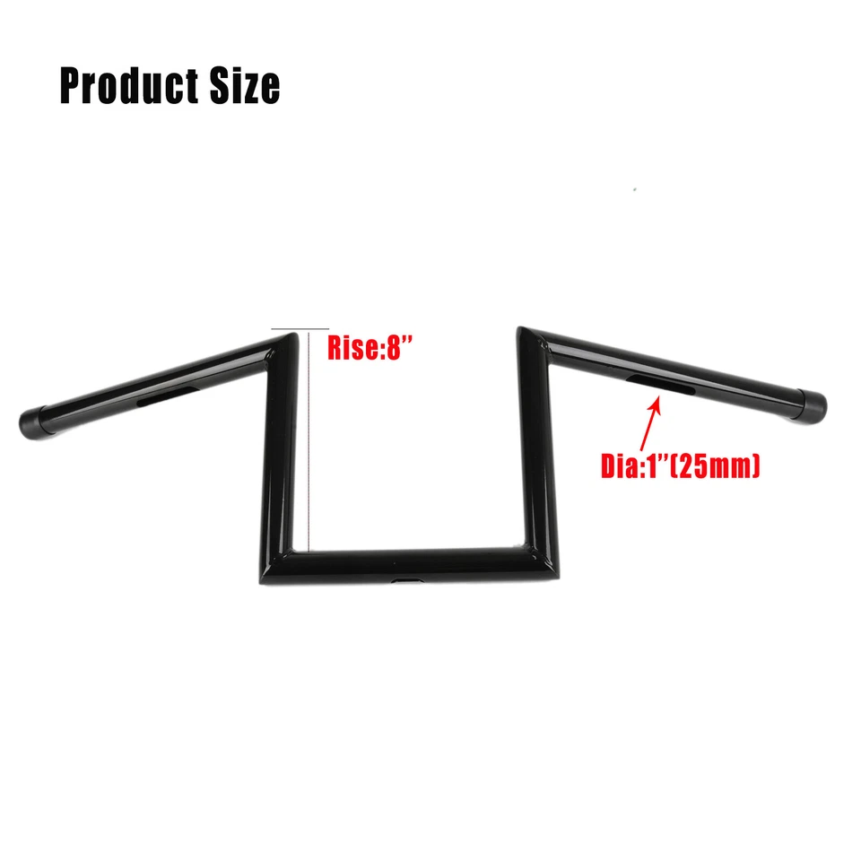 Guidões de motocicleta 8" elevação Z-Bars 1" para Honda Shadow VLX 600 VT600C 700 750 - Imagem 2 de 4