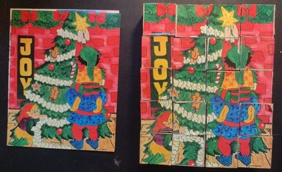 Holiday Wooden Cube Puzzle