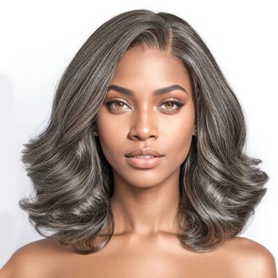 Loose Wave Lace Front Bob Wig Human Hair Side Part  5x5 HD Closure Lace Wig