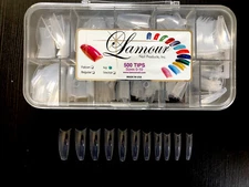 Lamour Ivy Coffin Nail Tips -CLEAR Nail Tips - Box 500 tips USA 
