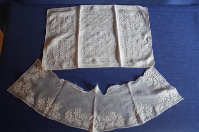Napperon Ancien Brodé, Type Abécédaire, Linge De Maison Vintage