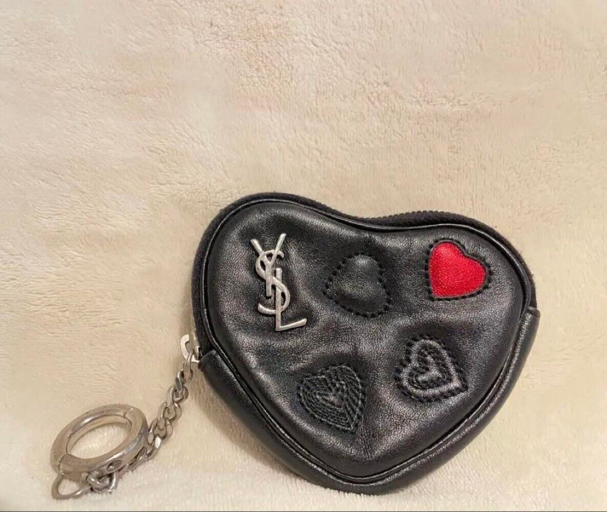 Saint Laurent Key Pouch Coin Case Compact Wallet Purse YSL Saint Laurent Key Pouch Coin Case Compact Wallet Purse YSL