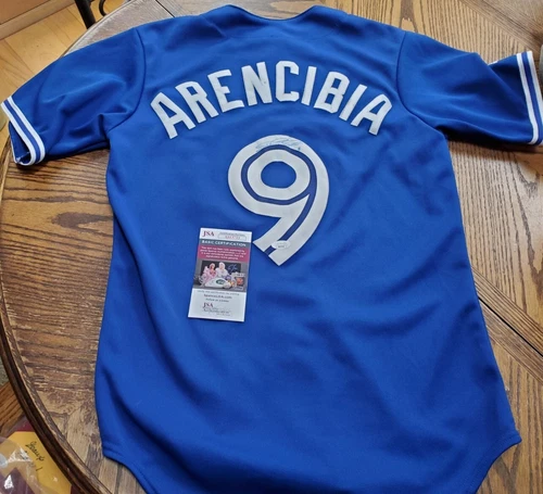 Signed Autographed Toronto Blue Jays J.P. Arencibia Baseball Majestic Jersey JSA