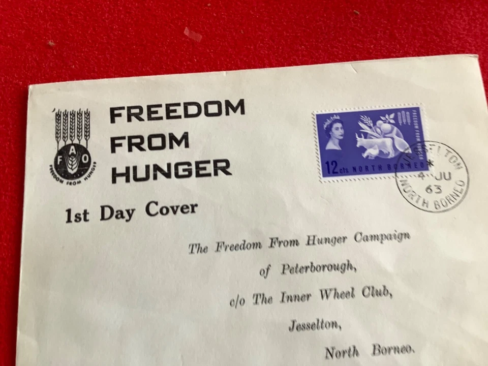 1963 - North Borneo - Freedom From Hunger First Day Cover Rare - Image 3 of 4