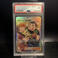 Pokémon Fan Club 155/156 PSA 9 Sun Moon Ultra Prism Graded Full Art Pokemon Card on eBay