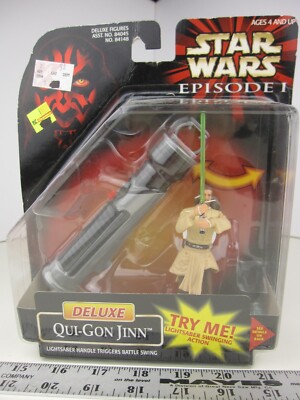 1998 Hasbro Star Wars Episode I Deluxe Qui-Gon Jinn MOC   BIS