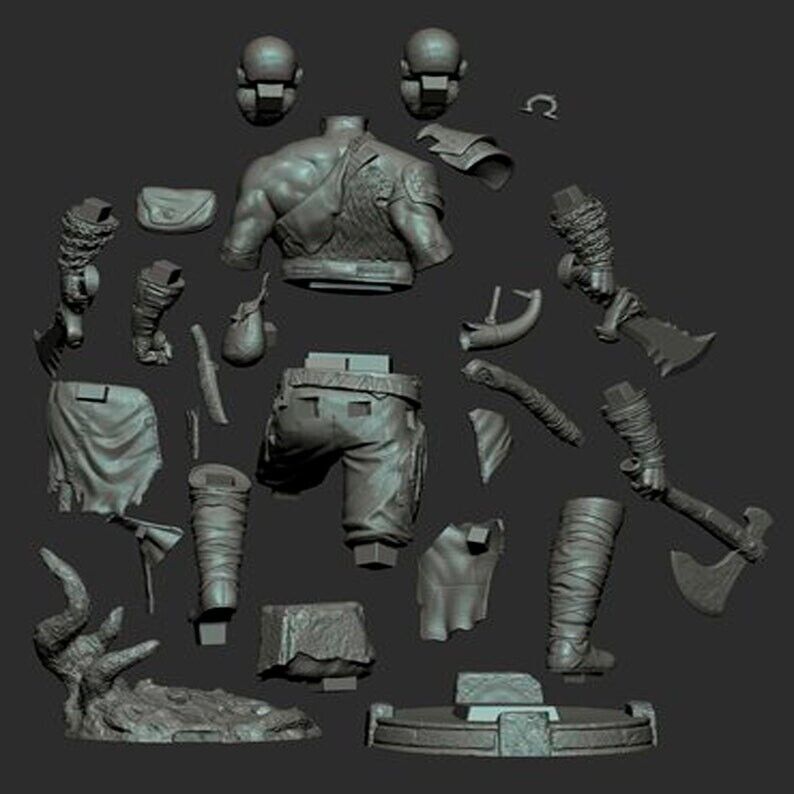 Kratos, God of War, 3d print resin model kit 1:10 scale