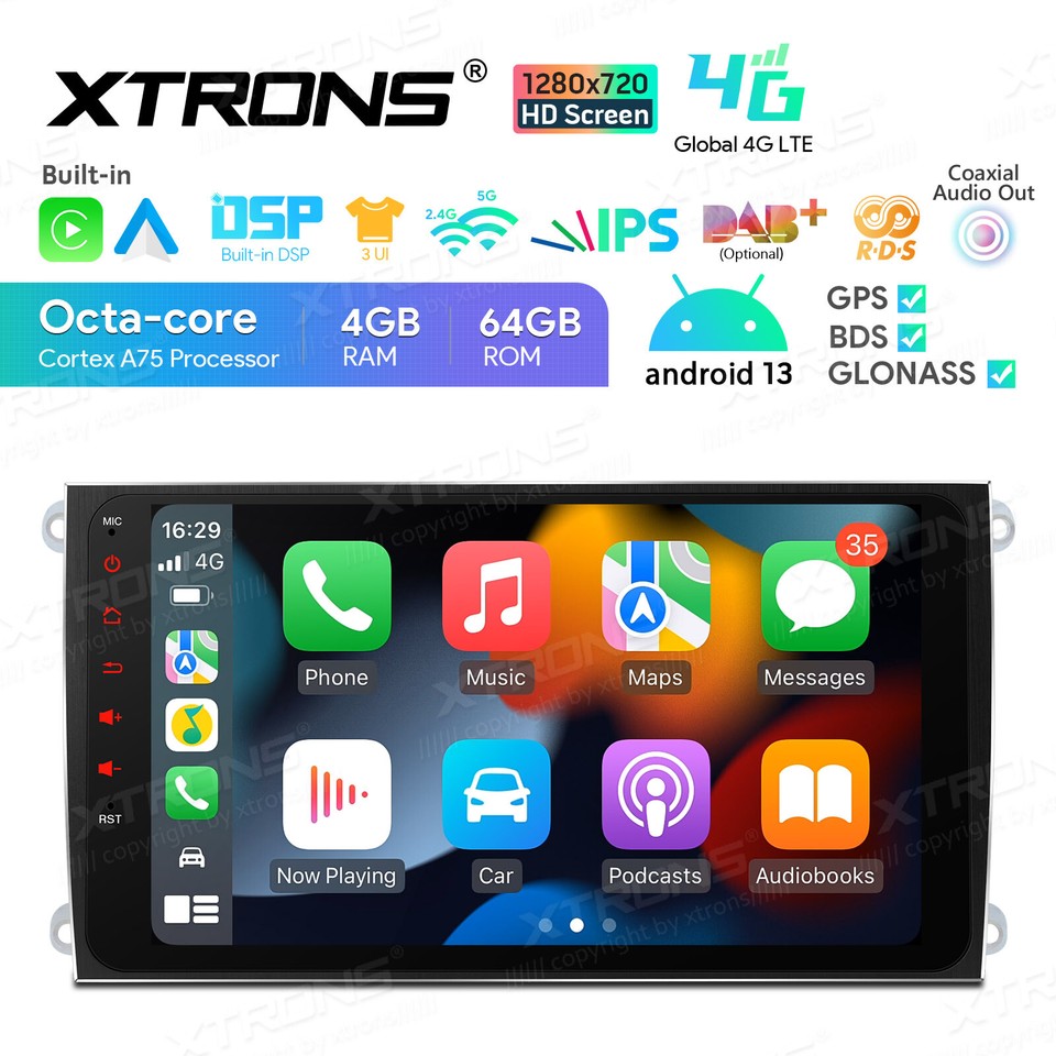 Autoradio Android 14 Pour Porsche Cayman/Boxster/911 Etc. - GPS, DAB+, CarPlay, 4G, 7" écran Tactile