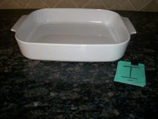 CORNING WARE A-21-B-N PLAIN ALL WHITE OPEN ROASTER LASAGNA PAN CASSEROLE DISH
