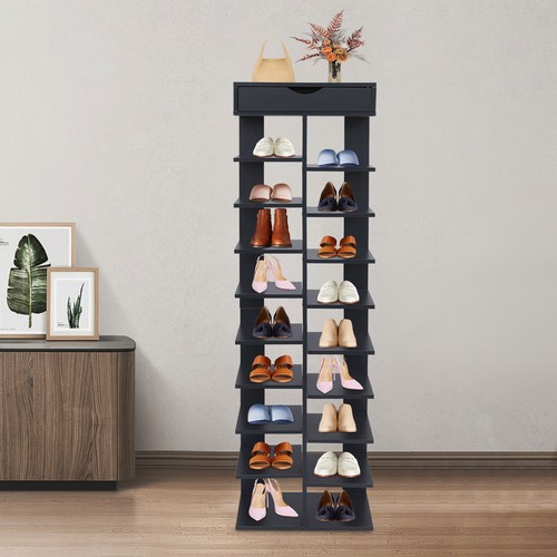 10 Tier Vertical Shoe Rack, Free Standing Shoe Storage Rack, Modern Shoe Rack - Picture 17 of 21