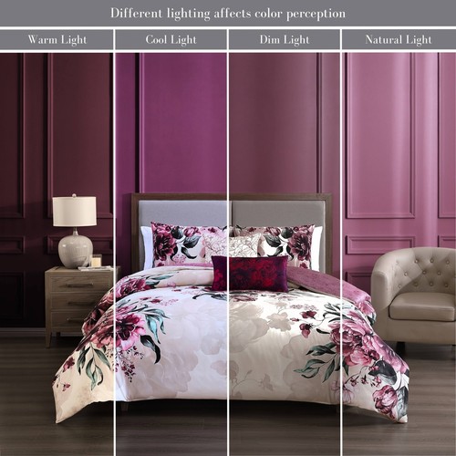 Bebejan Plum Haze 5 Piece Reversible Comforter Set in King - Picture 6 of 8