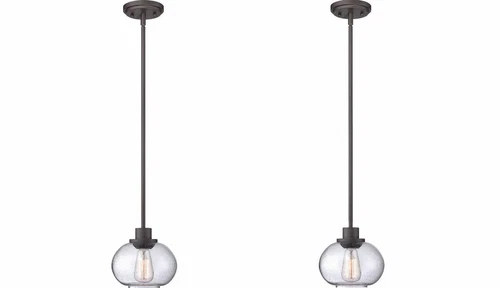 Quoizel TRG1508OZ Trilogy Rod Hung Mini Pendant, Old Bronze Finish - 2 Pack - Picture 1 of 7