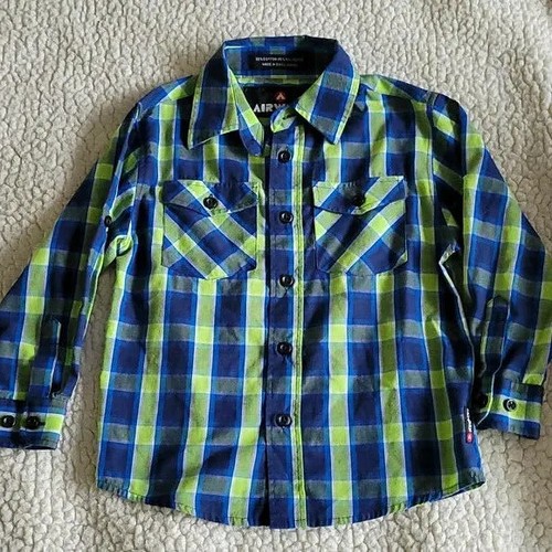 Airwalk Boys Button Down Plaid Shirt size 5 ( boy )