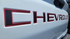 Tailgate Raised Matte Letters Compatible With Chevrolet Colorado 21-22 Red Outli