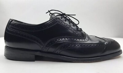 Florsheim FLS Mens 10 Wingtip Oxford Dress Shoes Lace Black  display picture 3