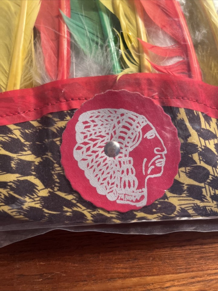 Vintage Kids Toy Feather Paper Indian Headdress Costume Prop Theater