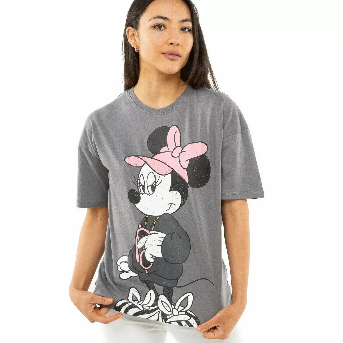 Mickey Mouse Ladies Hoodie Dress (Grey, S) at  Women's Clothing store