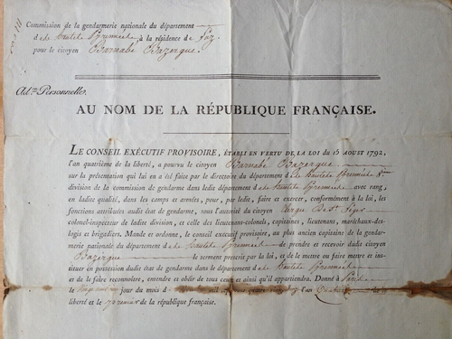 Gaspard Monge. Révolution. Conseil Exécutif Provisoire 29 nov. 1792. Gendarmerie - Picture 2 of 4
