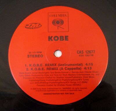 h*e様 LP レコード KOBE BRYANT Tyra Banks Nas Kobe Bryant K.O.B.E. 2000 Vinyl 12