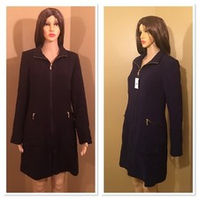 Women's Intl D.e.t.a.i.l.s Long Coat Indigo Or Black