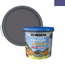 Ronseal 5L Fence Life Plus Slate Paint - Long Lasting Protection for Outdoors