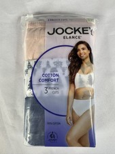 Jockey Elance 100 Cotton Women's 8/XL Pink/Blue/Pattern French Cut Panty 3-Pack