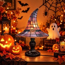 12inch Halloween Witch Lamp  Witch Hat Light  USB Powered Table Decor Night