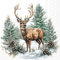 Weihnachten Servietten Cocktail 25X25 3-Lagig 20 StüCk Hirsch Im Wald Winter St