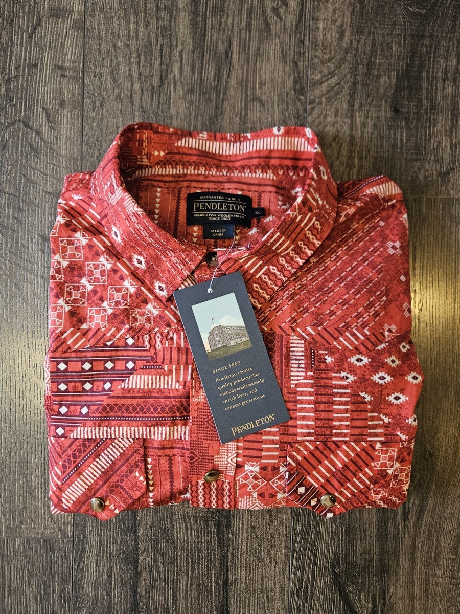 Pendleton NEW Laramie Bandana Print Short Sleeve Western Snap