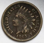 1863 1c Indian Head Cent - RAW - Nice Detail / Original Copper-Nickel Penny