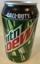 12 oz. MTN DEW SODA CAN ( CALL OF DUTY ADVANCED WARFARE ) EMPTY BOTTOM OPENED