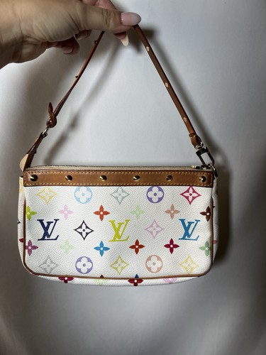 Louis Vuitton Vintage Murakami White Multi Pochette Accesoires Pochette Bag 