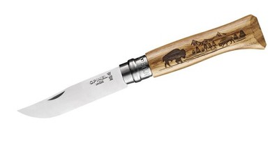 Opinel No 08 ANIMALIA AMERICA BISON Taschenmesser, Virobloc, / 000449