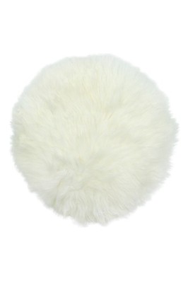 Sitzkissen Sitzpad Sitzauflage Fluffy rund wollweiß Echt-Lammfell Ø34cm weich