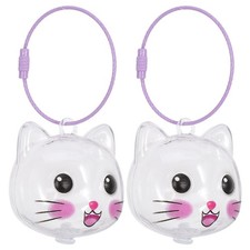 2 Pcs Cat Hair Storage Keychain Memorial Keepsake Bottle Keyring
