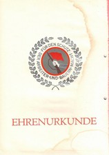 Akt honorowy SED Komitet Centralny NRD za członkostwo w grupach bojowych