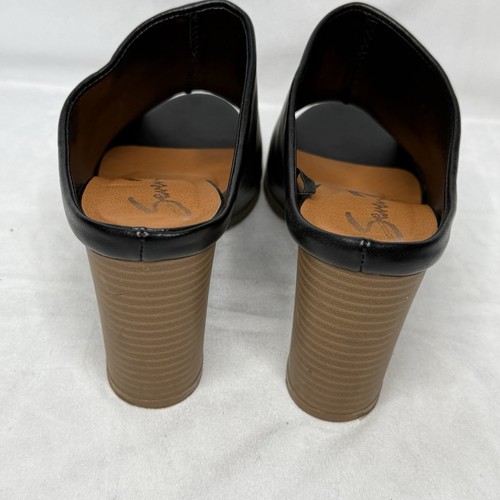 Seven 7 Black Mexx Mule Size 10 Slip On Shoe Open Toe Block Heel - Picture 5 of 8