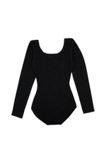 Women's Cotton Classic Long Sleeve Leotard,Black,Small