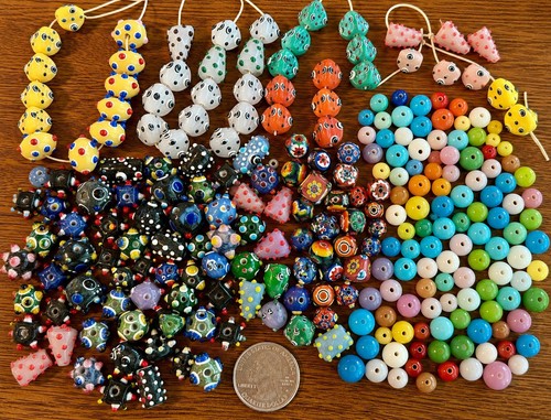 Vintage Handmade Lampwork Glass Bead Collection – Millefiori Eye Beads